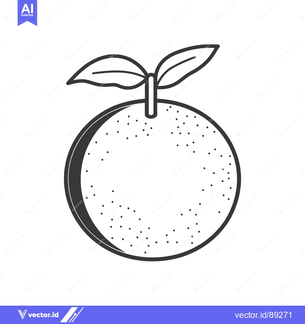 Premium Vector dari Simple black and white drawing of a fresh citrus fruit