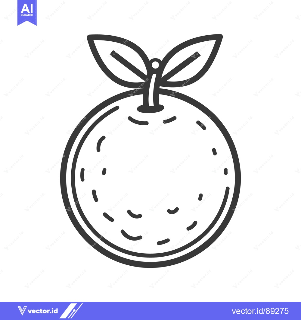 Premium Vector dari A simplistic black line art illustration of a citrus fruit