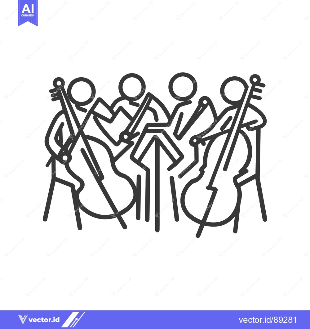 Premium Vector dari Four musicians are playing stringed instruments in an ensemble