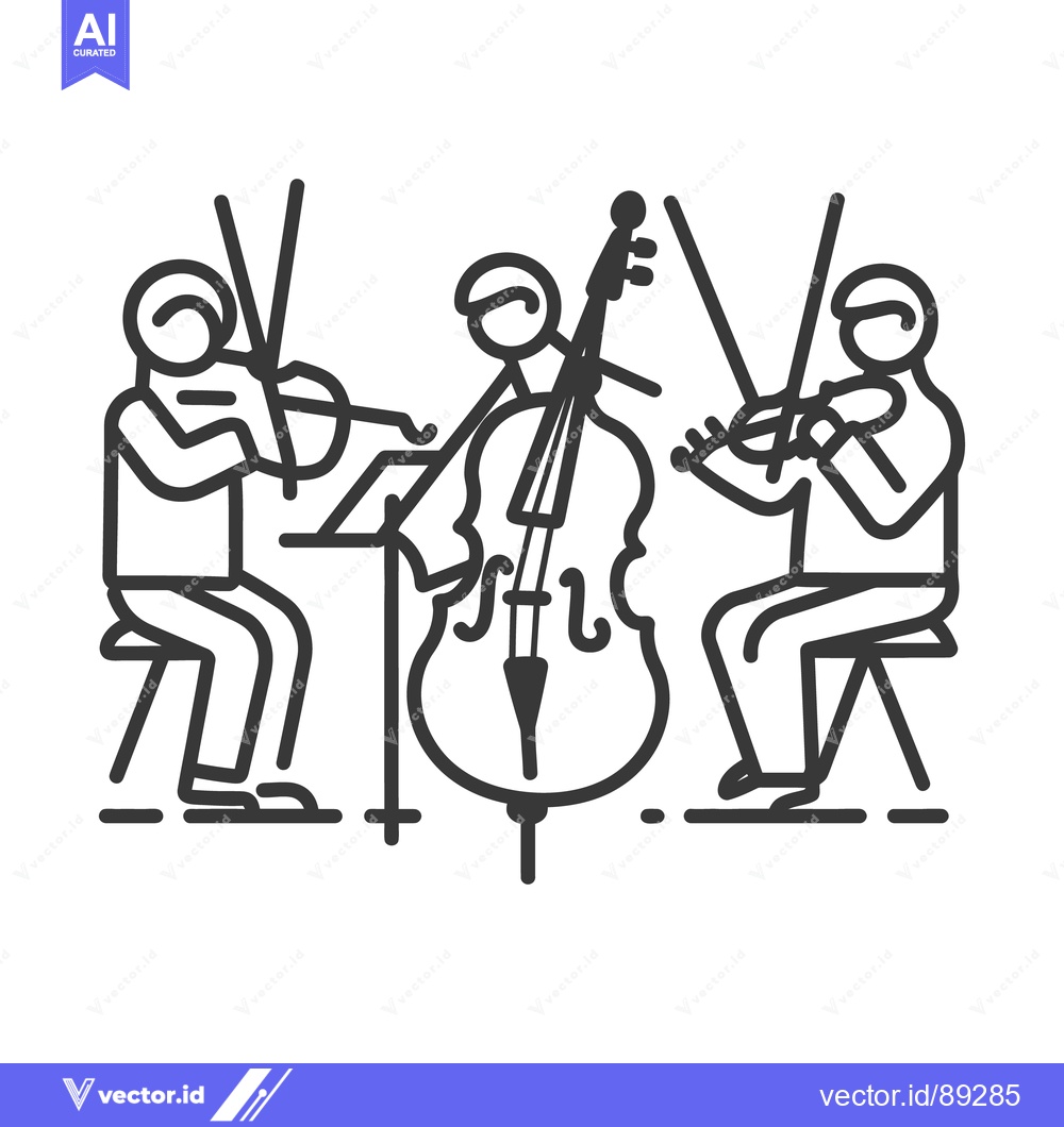 Premium Vector dari An illustration of musicians playing stringed musical instruments toge