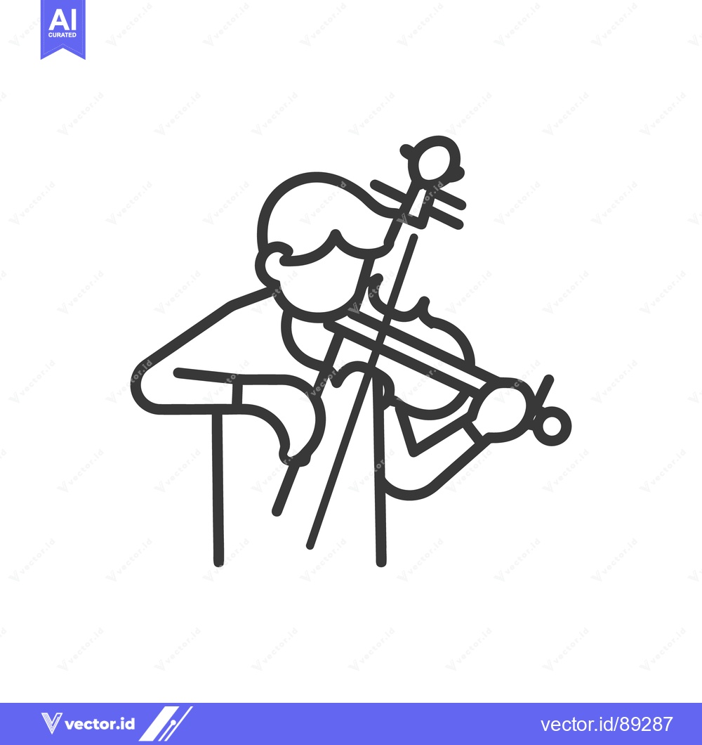 Premium Vector dari A simple illustration of a person playing a violin instrument