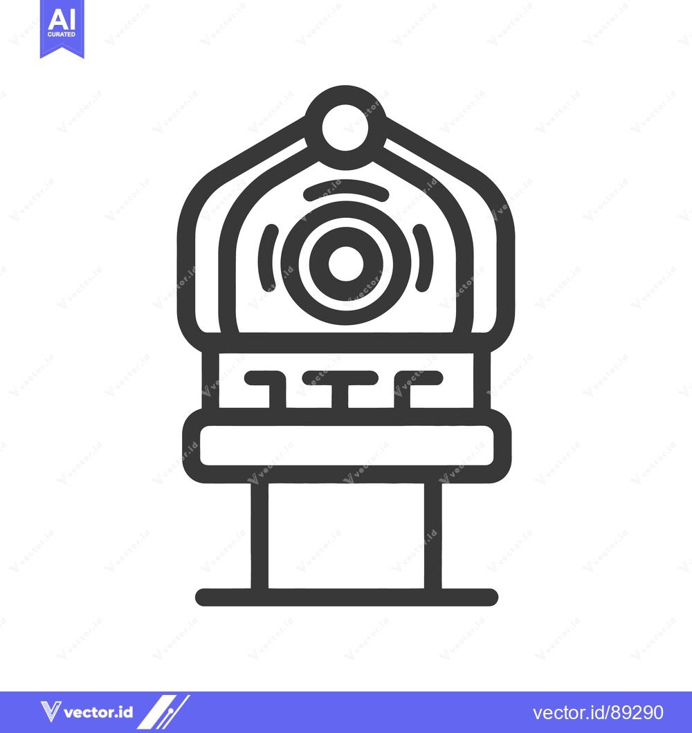 Premium Vector dari A stylized security camera depicted in a simple vector illustration