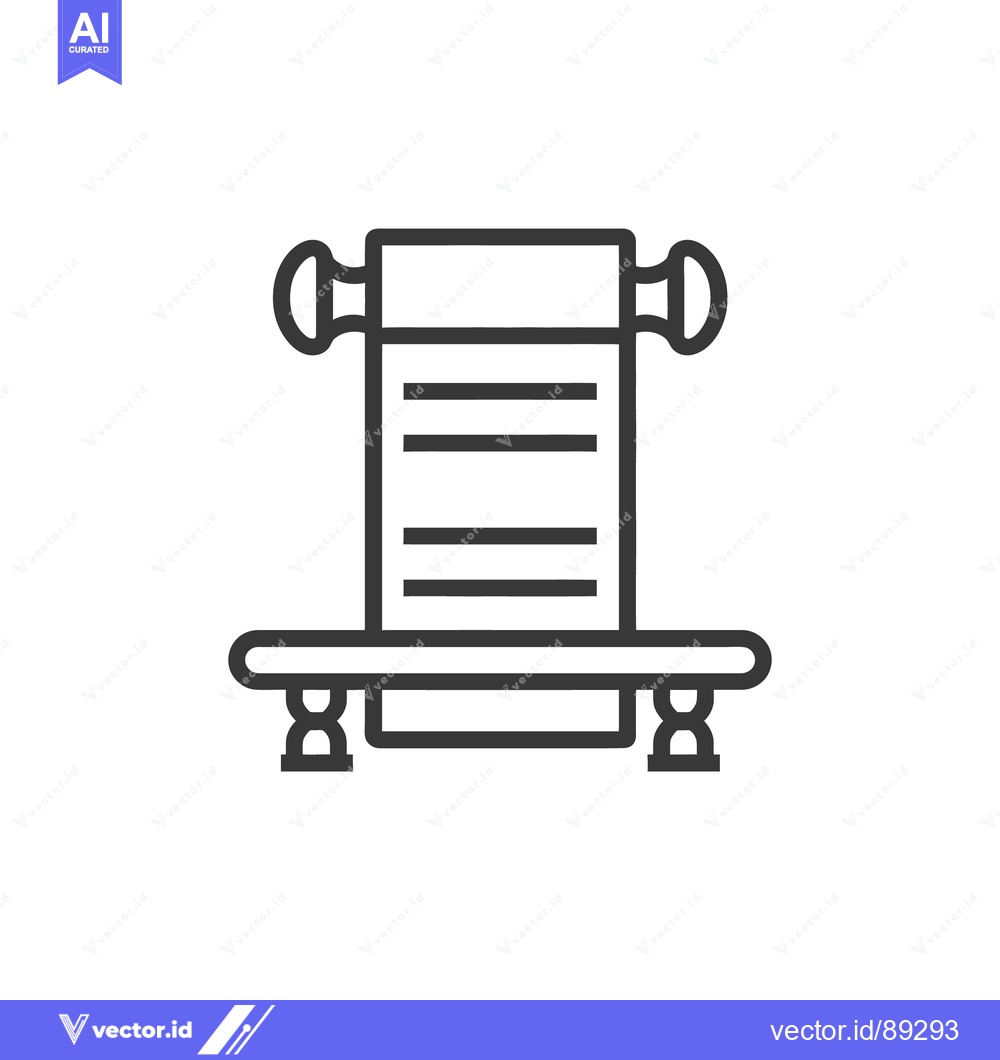 Premium Vector dari A simplified black line drawing of a document scroll