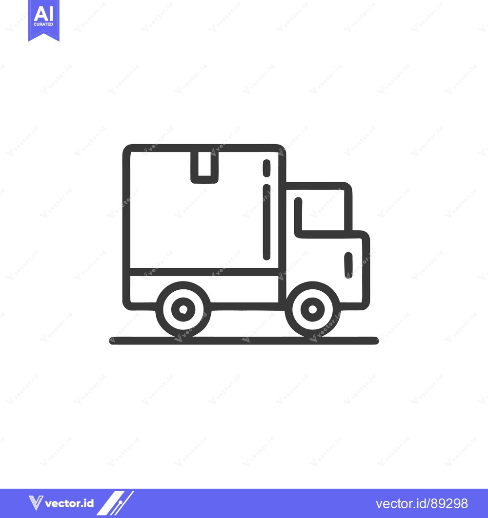 Premium Vector dari Minimalist Delivery Truck Icon: Modern Line Art for Logistics and Tran