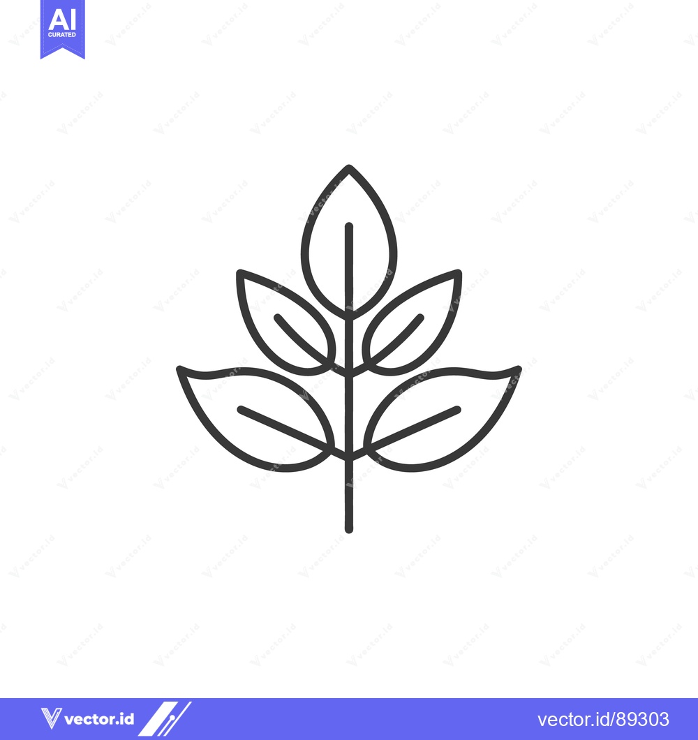 Premium Vector dari A simple stylized linear illustration of a botanical plant leaf