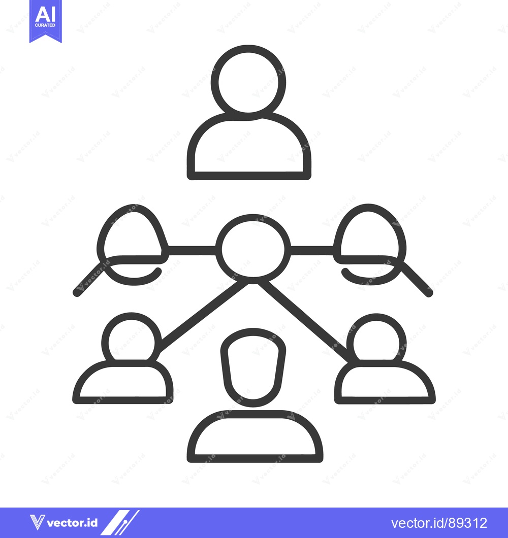 Premium Vector dari Simple black and white diagram representing a network of people