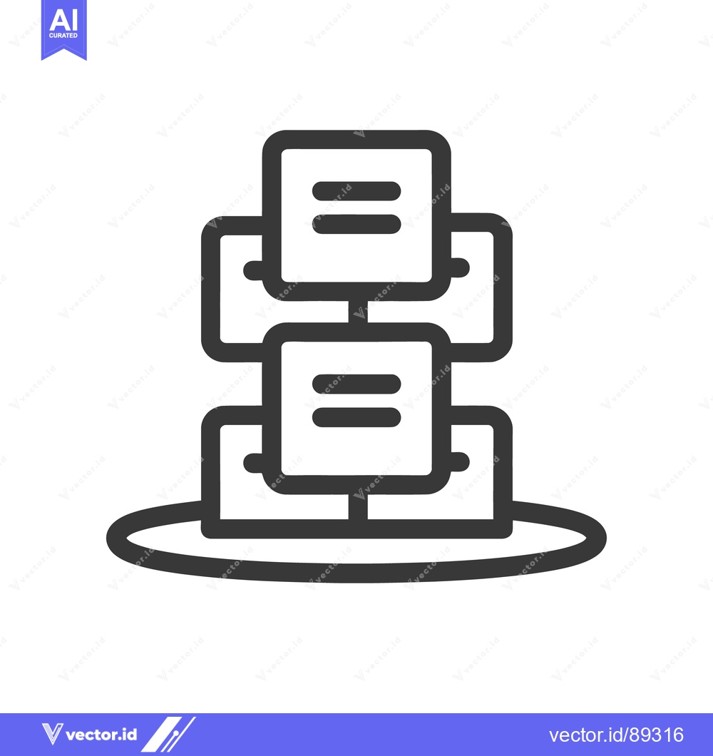 Premium Vector of Black outline icon depicting data structure and information flow