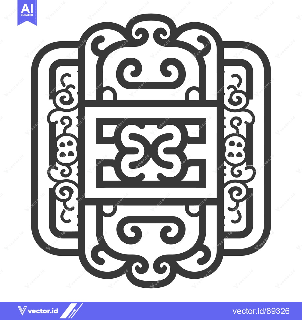 Premium Vector of An Intricate Geometric Decorative Design Featuring Curlicues and Squar