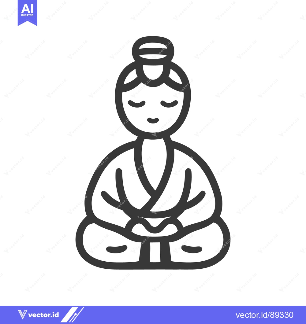 Premium Vector dari An illustrated outline of a person meditating in a lotus position
