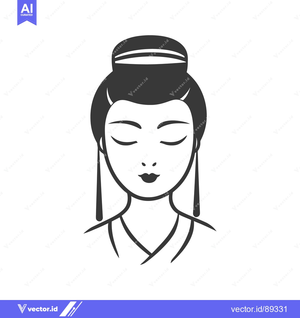 Premium Vector dari An elegant illustration depicts a serene woman with closed eyes