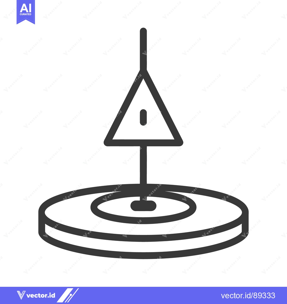 Premium Vector dari An illustrated warning sign rising from a circular platform