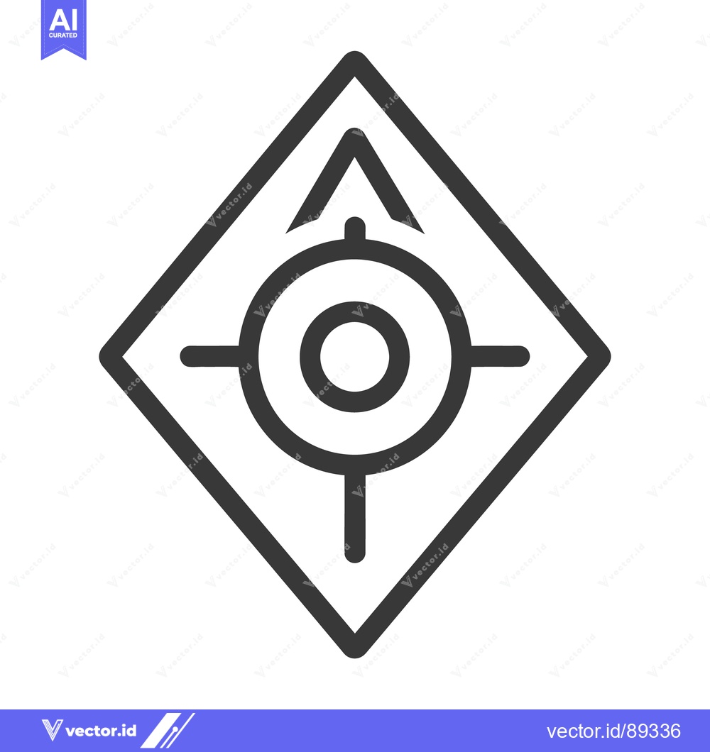 Premium Vector dari A centered target icon encased inside of a diamond shape