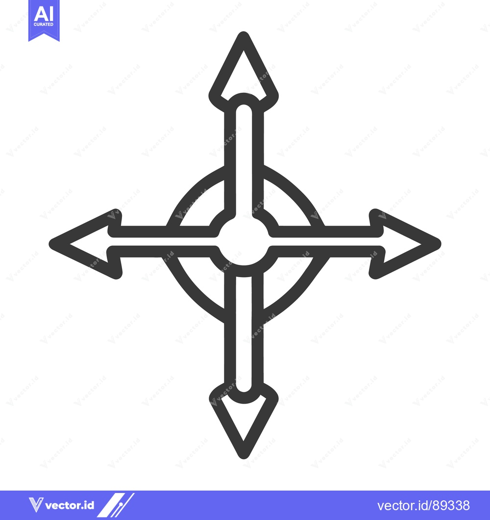 Premium Vector dari A simple directional compass icon shows four possible directions of tr