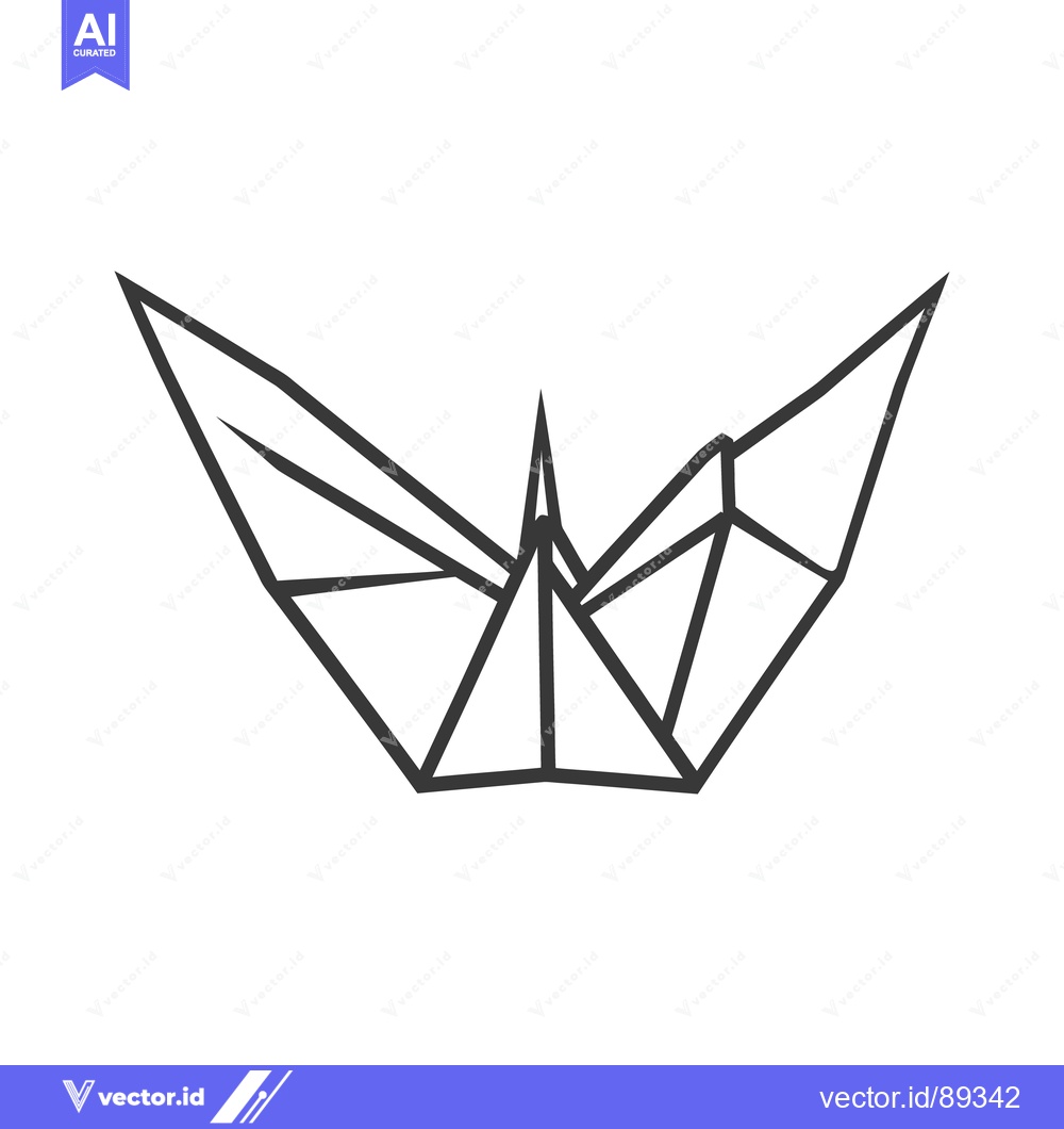 Premium Vector dari A simplistic depiction of a paper origami crane in art