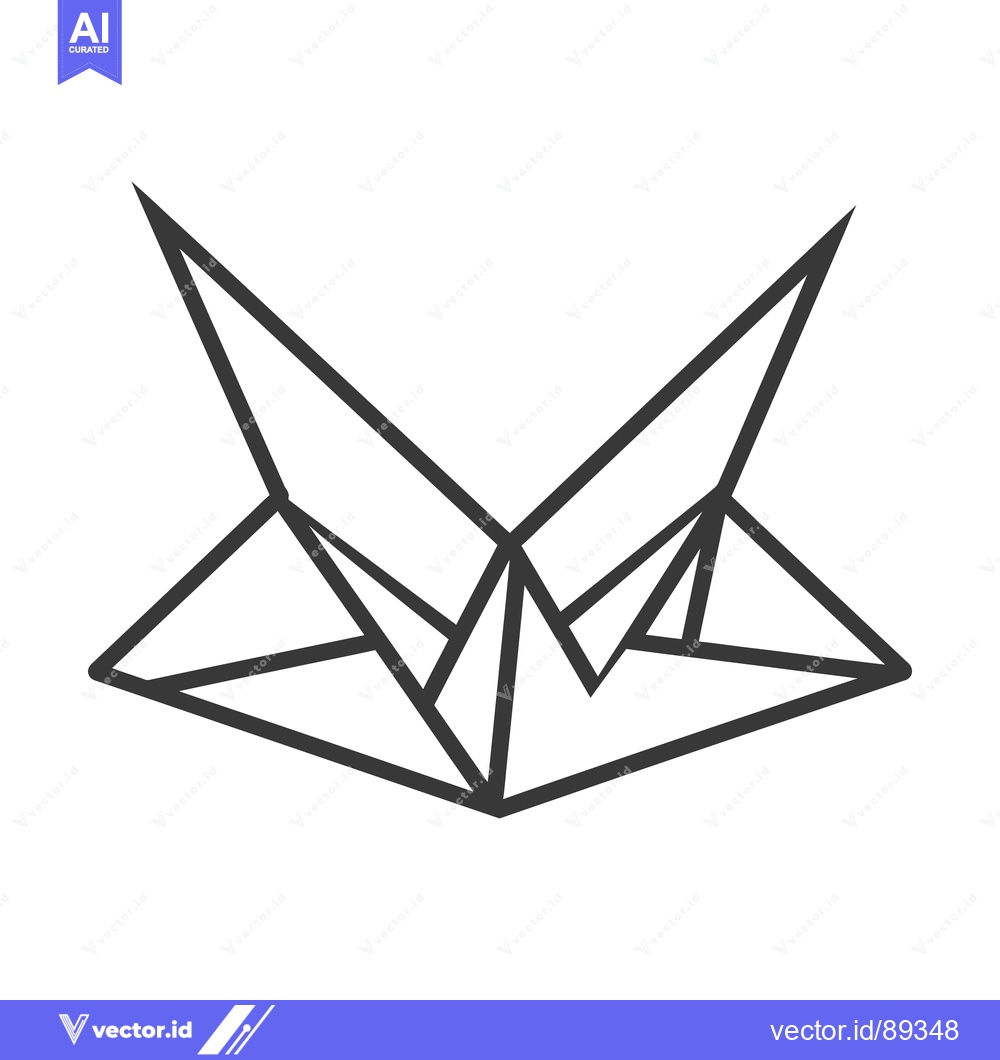 Premium Vector dari Simple geometric illustration featuring a symmetrical fox shape design