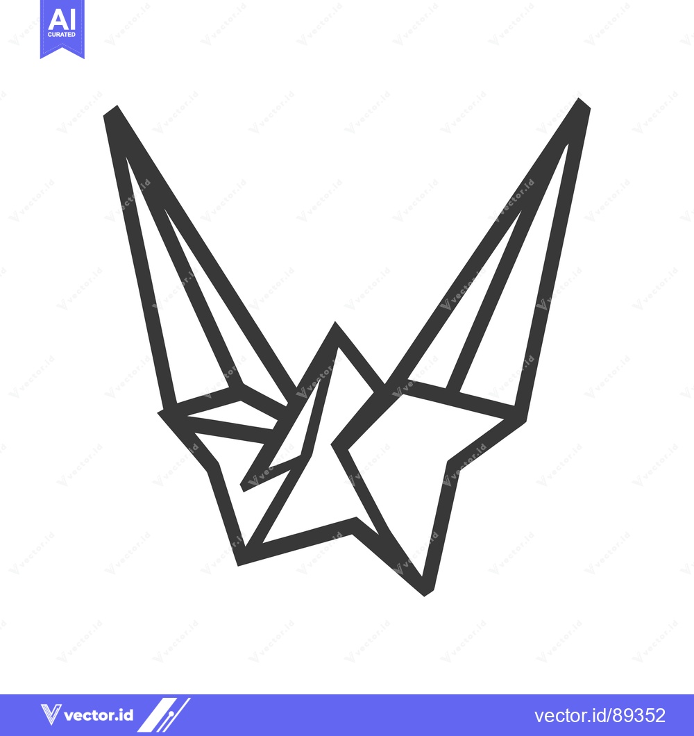 Premium Vector dari An abstract geometric origami bird graphic art illustration in graysca
