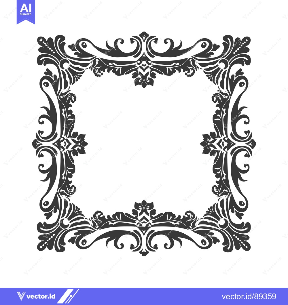 Premium Vector dari Ornamental Black and White Floral Frame