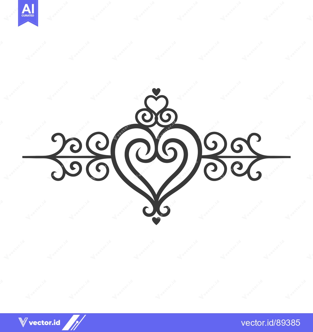 Premium Vector of Ornamental Design Featuring a Heart with Swirls