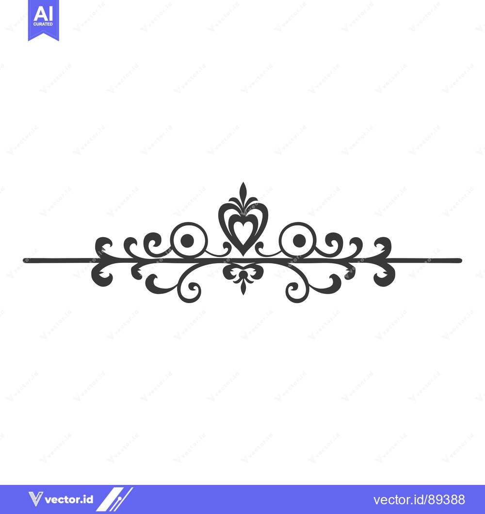 Premium Vector dari Ornamental Design with a Heart and Swirls