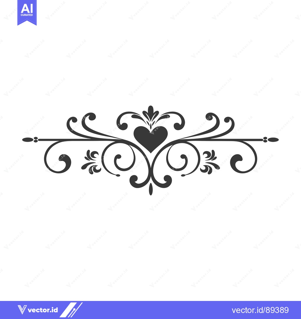 Premium Vector dari Ornamental Design with a Heart at the Center