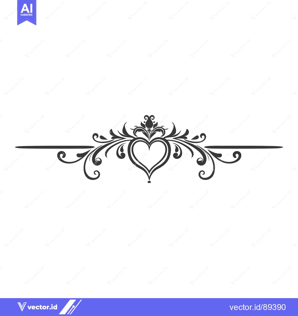 Premium Vector dari Ornamental Design with a Heart in the Center