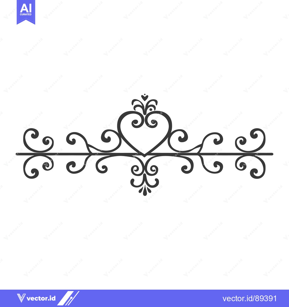 Premium Vector of Ornamental Design with a Heart in the Center