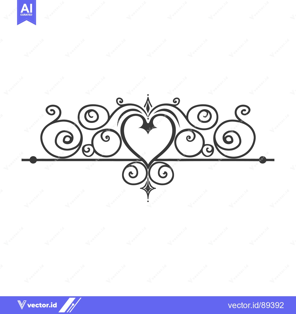 Premium Vector dari Ornamental Design with a Heart in the Center