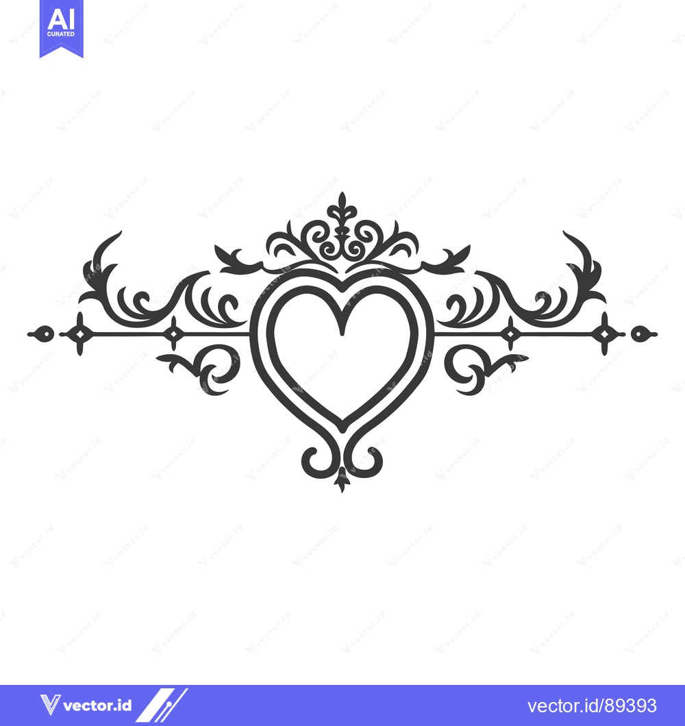 Premium Vector dari Ornamental design with heart in the center