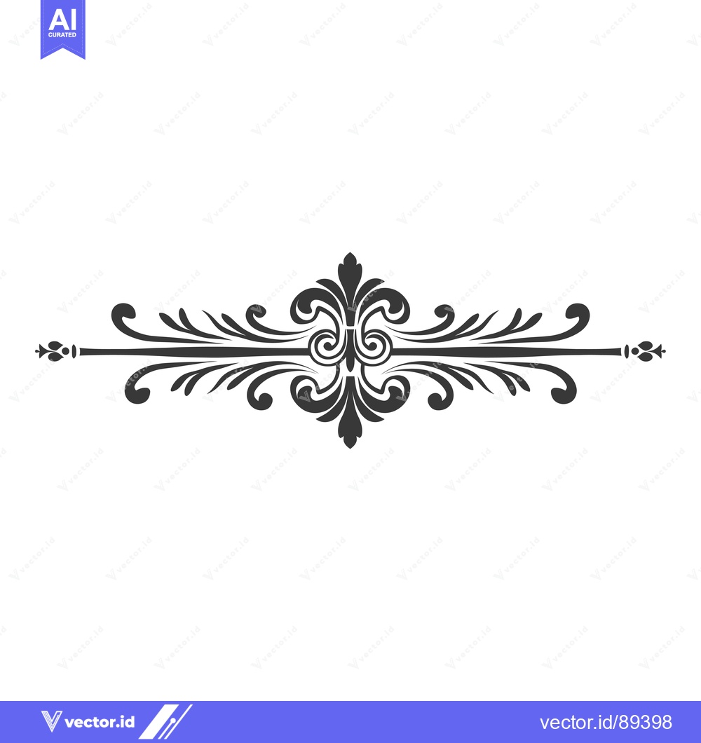 Premium Vector dari Ornamental Floral Design with Swirls and Leaves