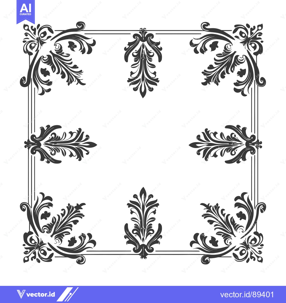 Premium Vector dari Ornamental Frame with Floral Motifs