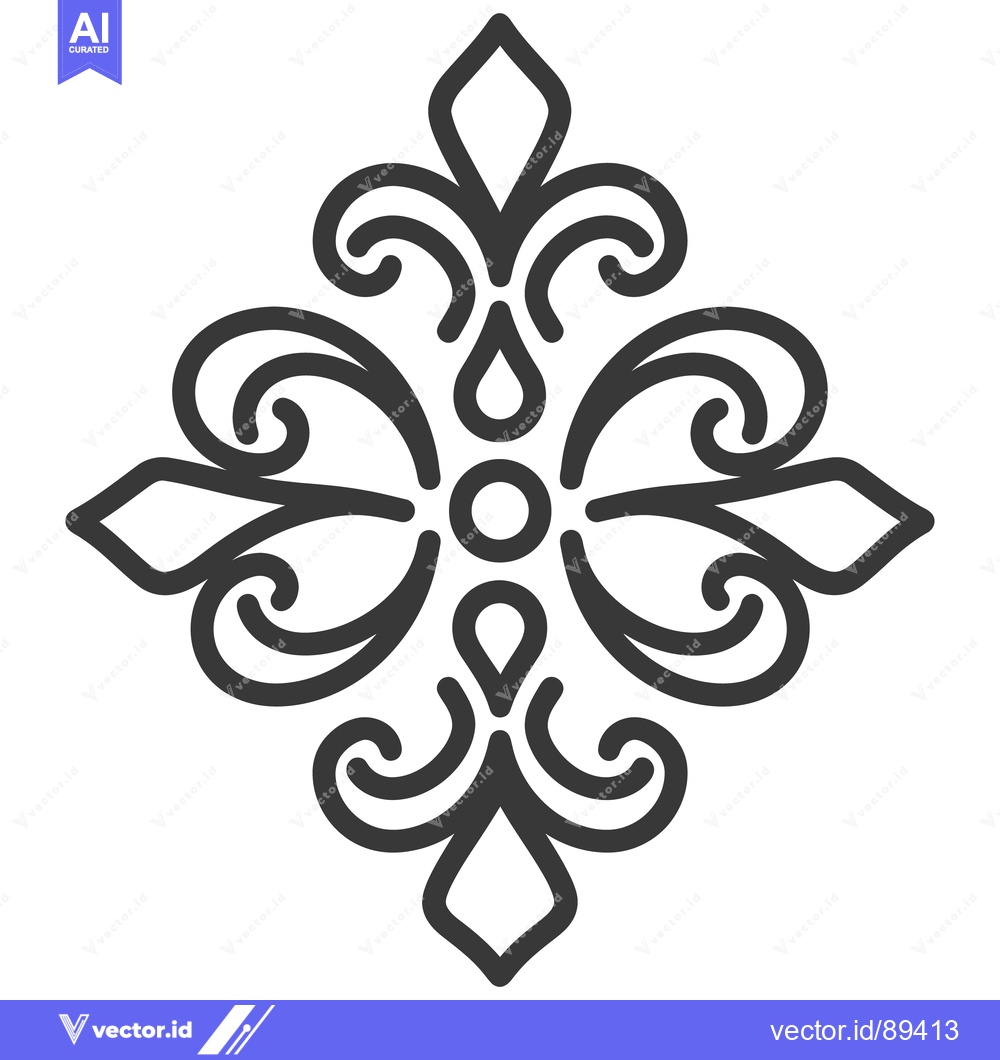 Premium Vector dari A symmetrical black decorative pattern with elegant scroll designs
