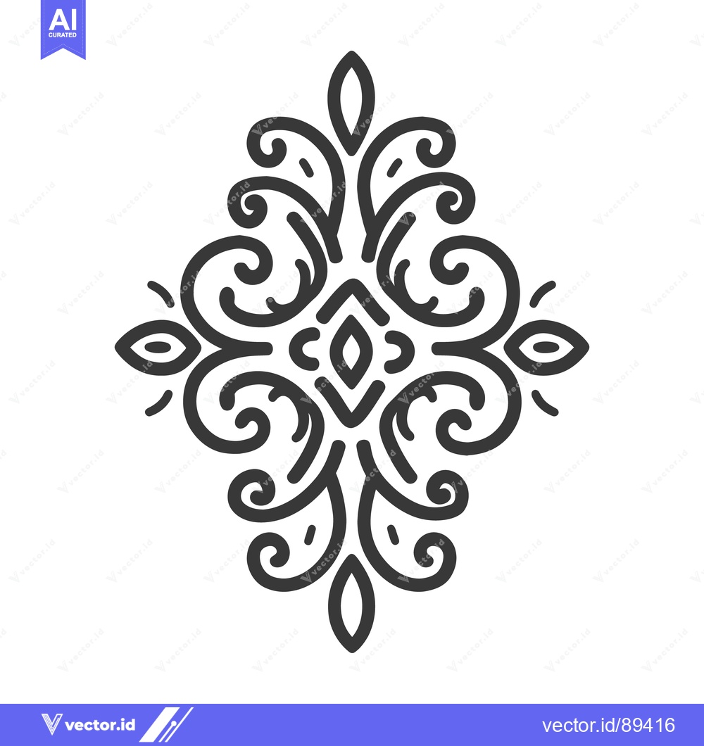 Premium Vector dari Detailed symmetrical illustration featuring ornate linear decorative e