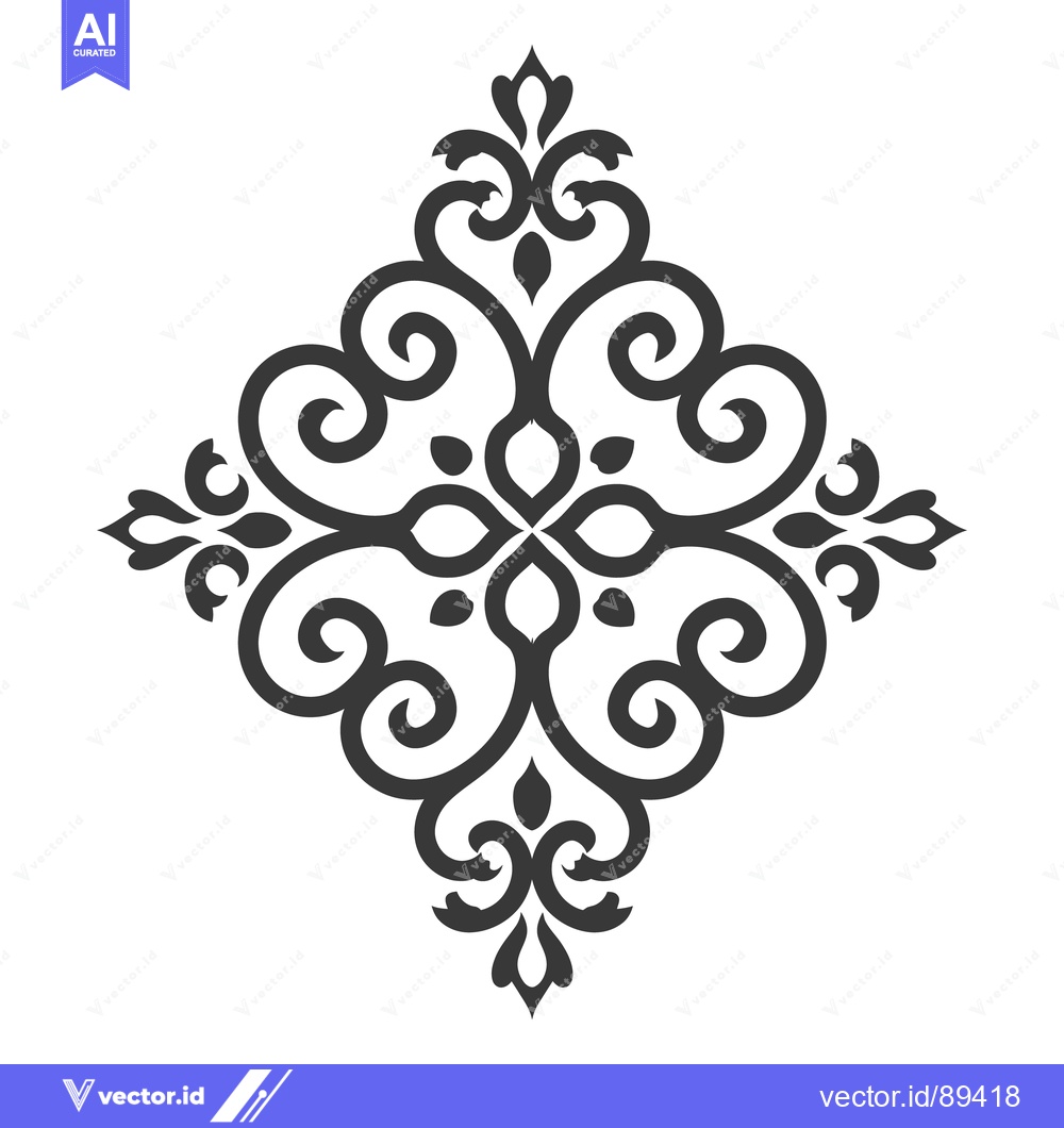 Premium Vector of An ornate symmetrical decorative design with flowing scrolled shapes