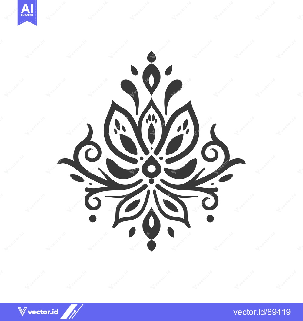 Premium Vector dari A symmetrical floral design featuring delicate artistic ornamentation