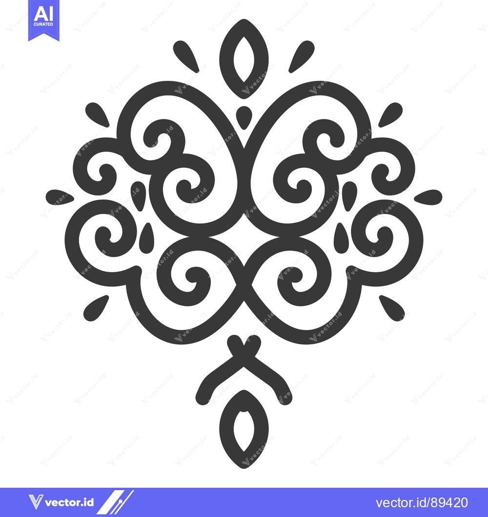 Premium Vector of A decorative symmetrical floral design against a white background