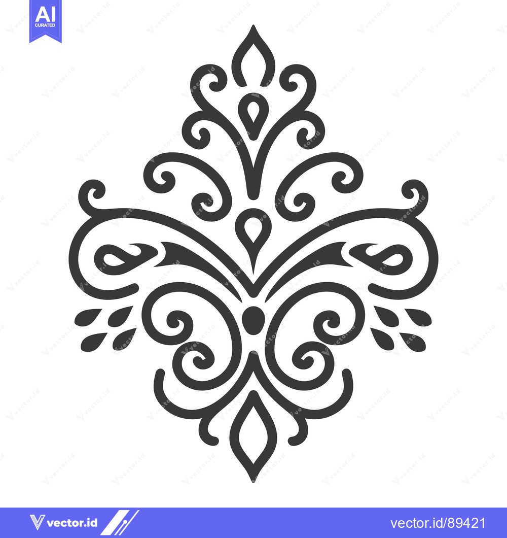 Premium Vector of A symmetrical decorative flourish design with flowing ornamental eleme