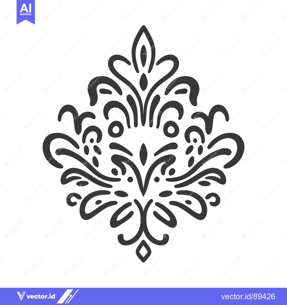 Premium Vector dari Decorative black and white ornamental floral design with symmetrical e