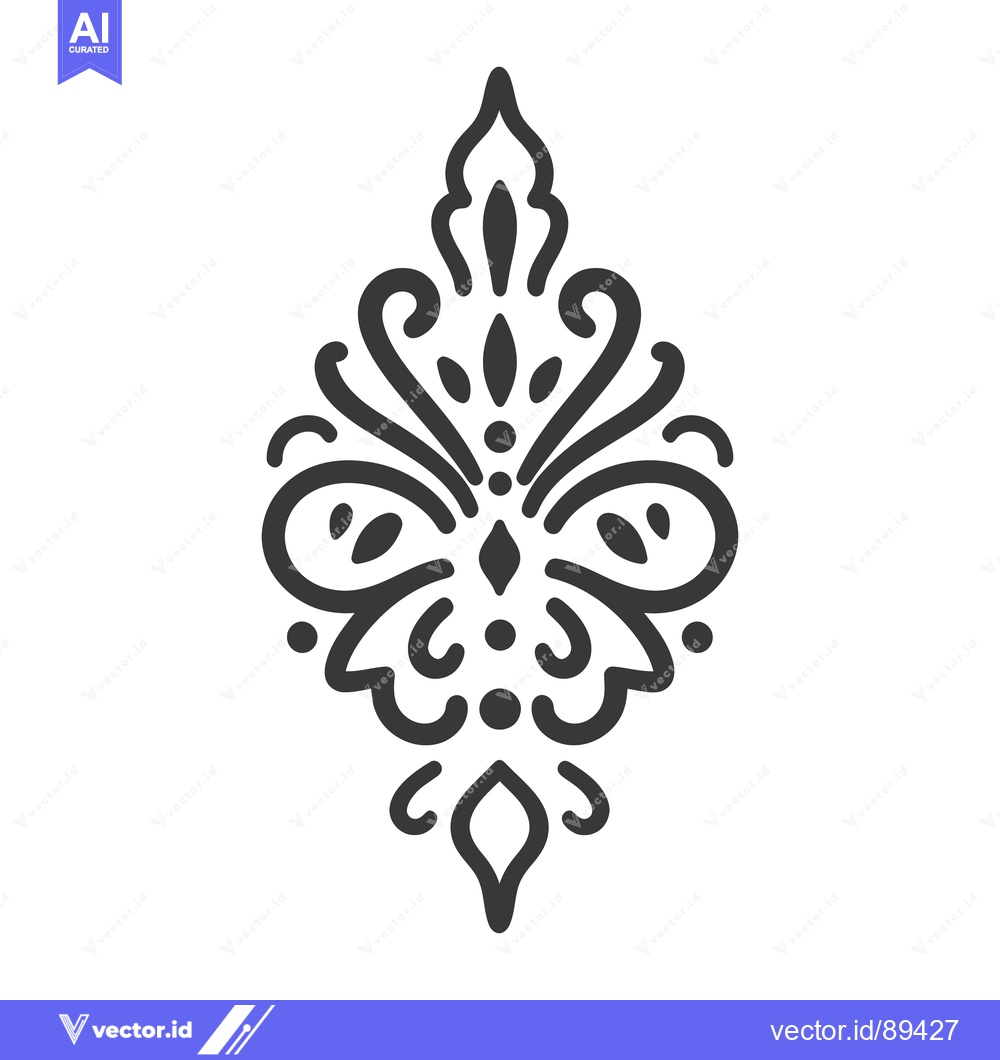 Premium Vector dari A symmetrical floral design composed of stylized decorative elements