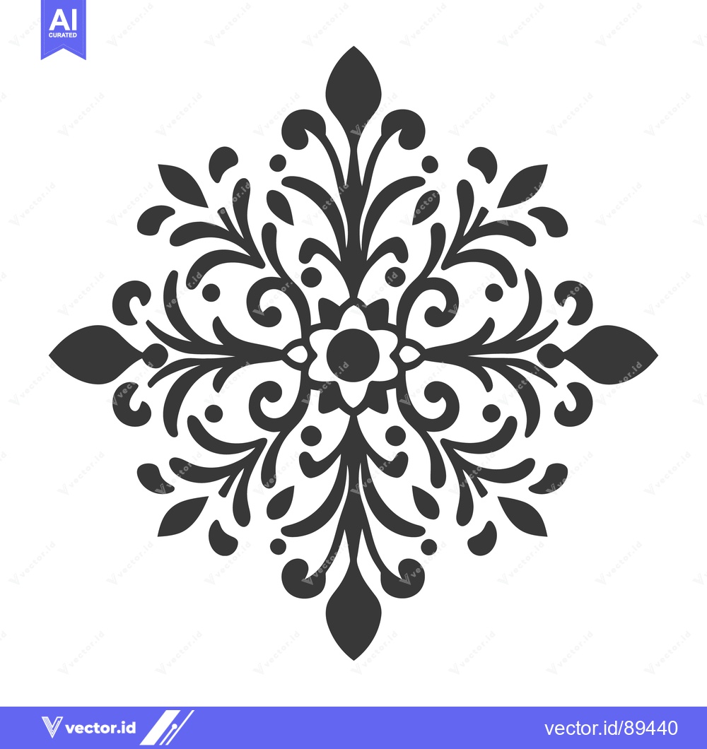 Premium Vector of Symmetrical floral design composed of leaves and ornate embellishments