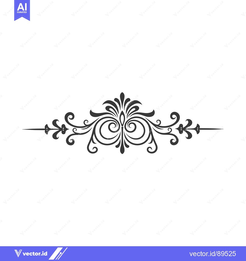 Premium Vector dari Ornate black and white decorative element