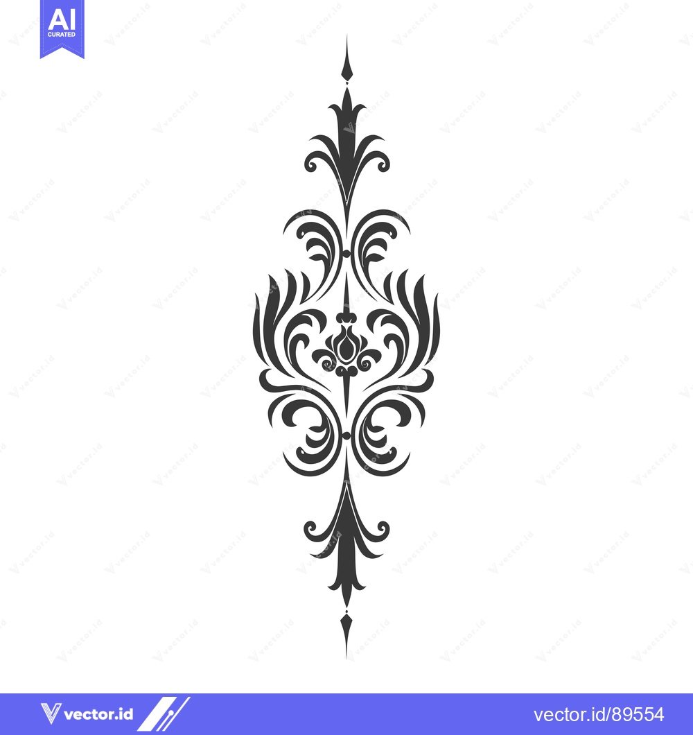 Premium Vector dari Ornate Black and White Floral Design