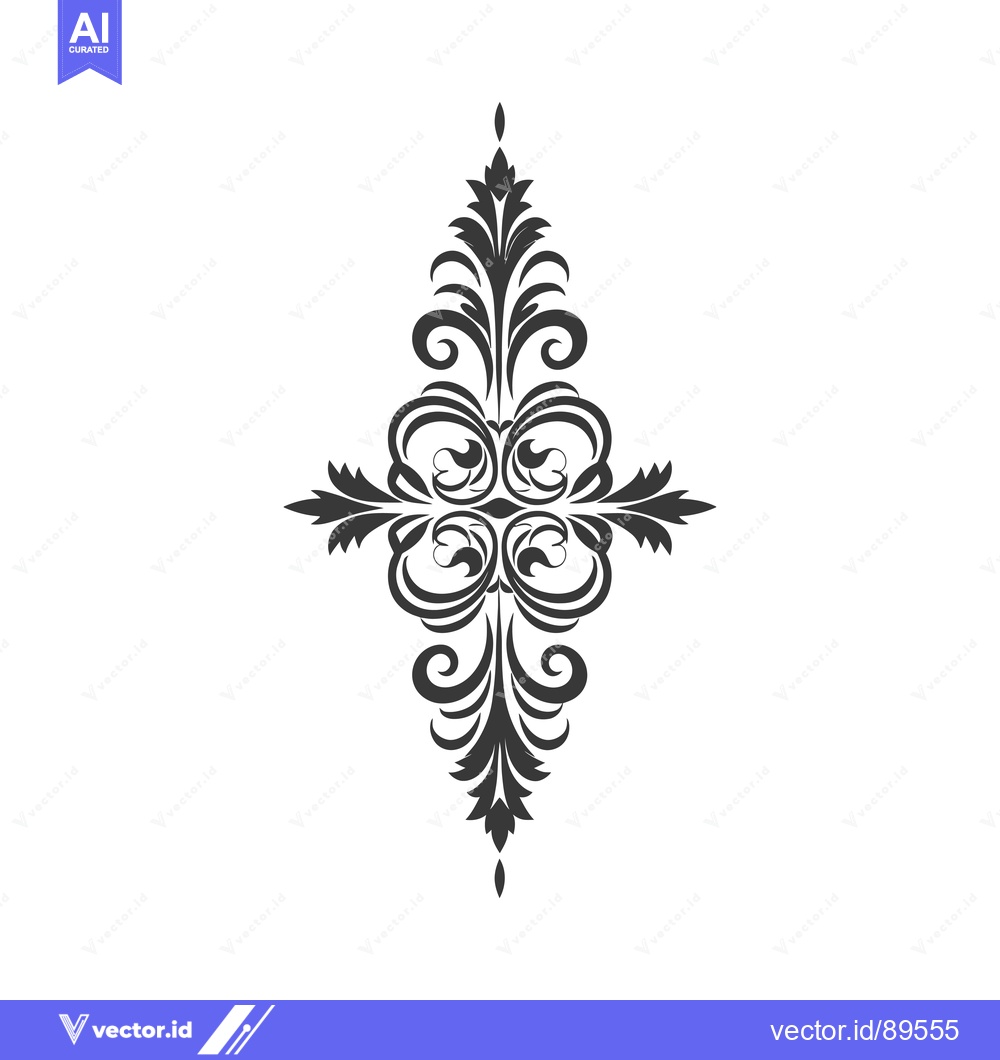 Premium Vector dari Ornate Black and White Floral Design