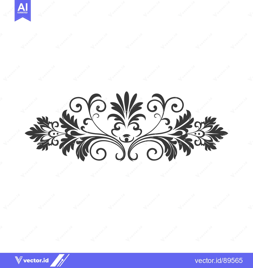 Premium Vector dari Ornate Black and White Floral Design with Swirls