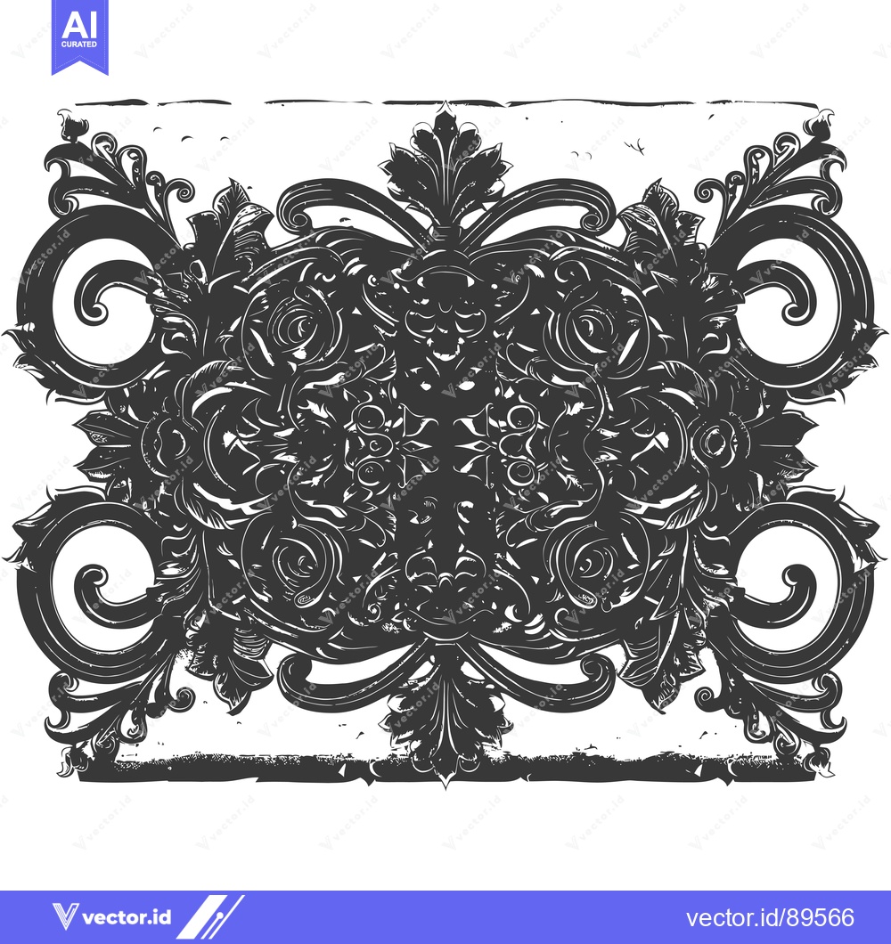 Premium Vector dari Ornate Black and White Floral Design with Swirls
