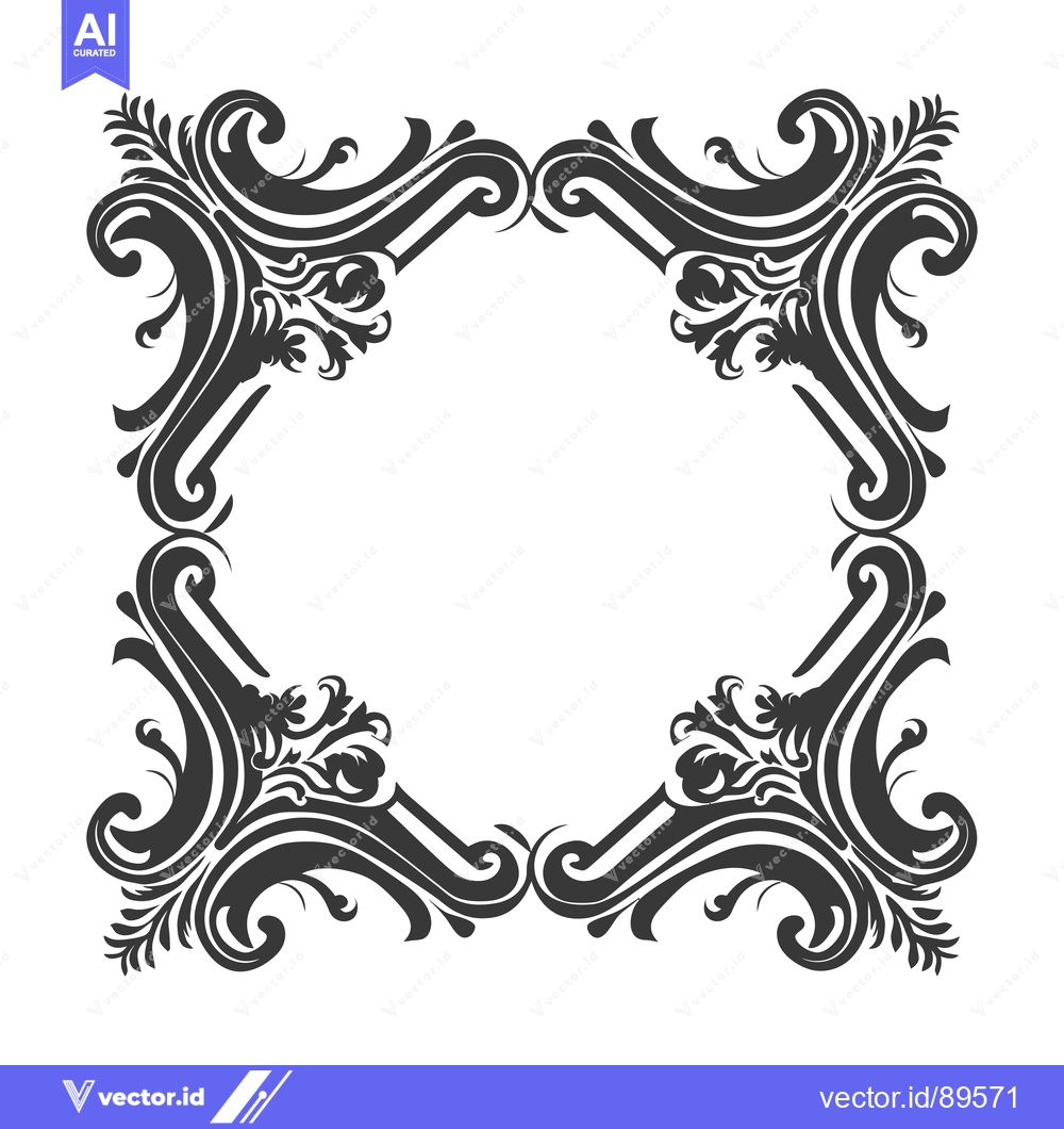 Premium Vector dari Ornate Black and White Floral Frame