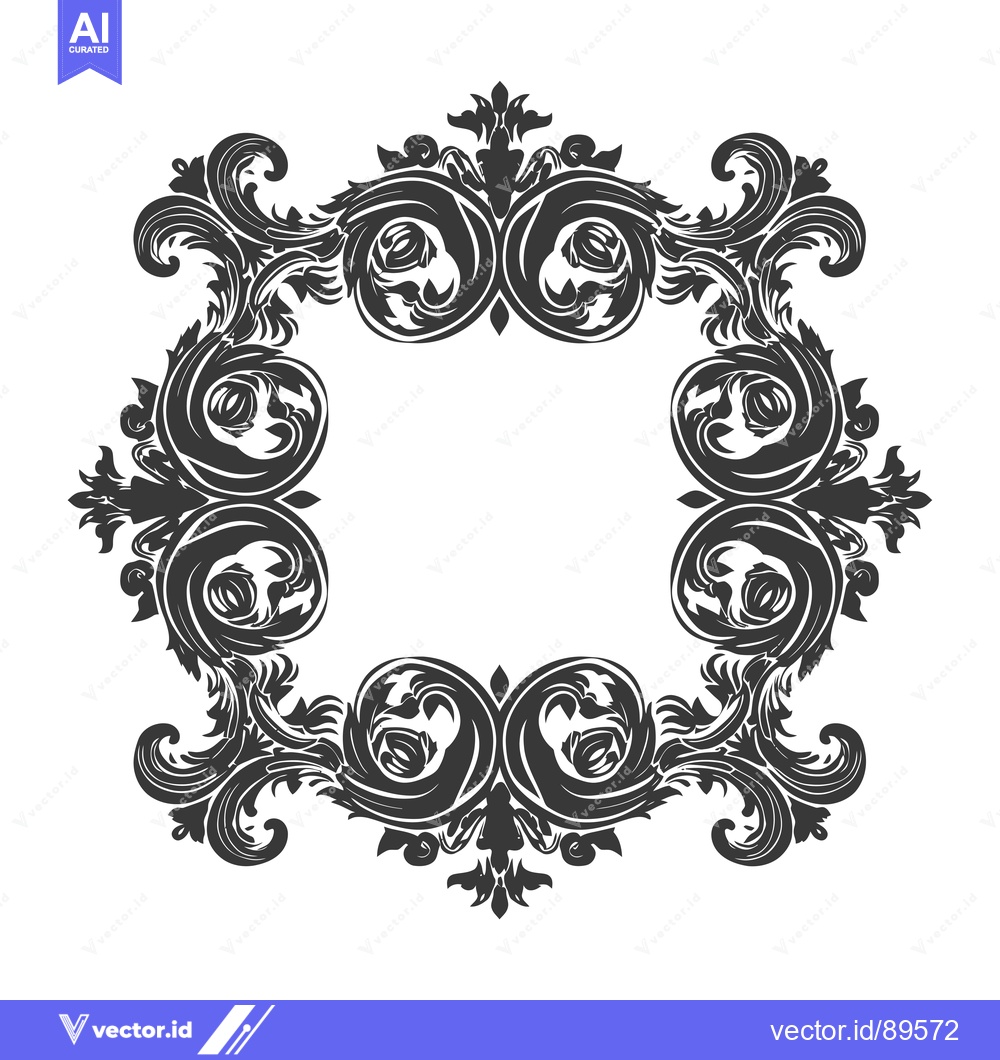 Premium Vector dari Ornate Black and White Floral Frame