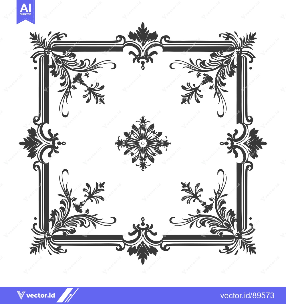 Premium Vector dari Ornate Black and White Floral Frame