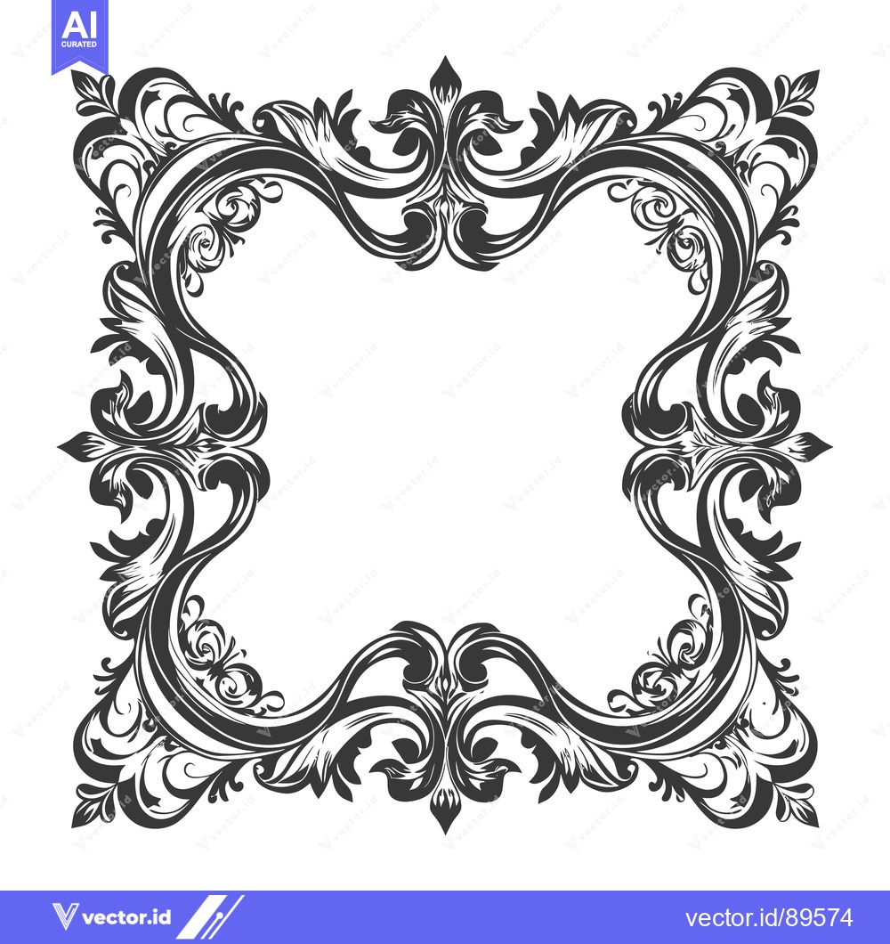 Premium Vector dari Ornate Black and White Floral Frame