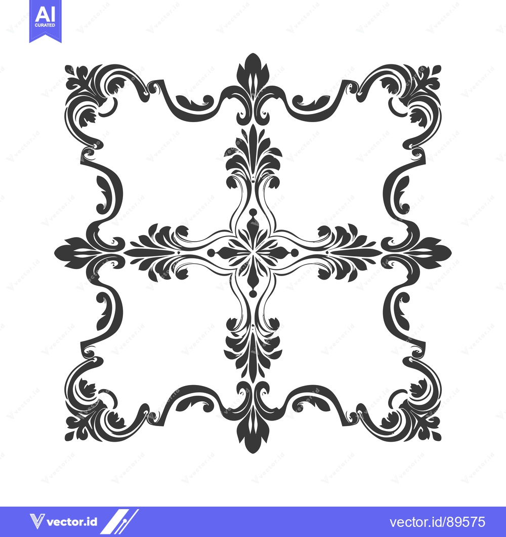Premium Vector dari Ornate Black and White Floral Frame Design