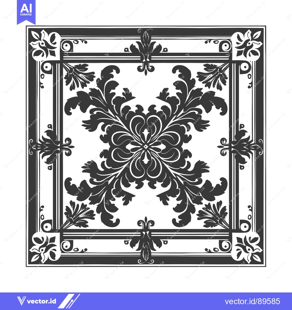 Premium Vector dari Ornate Black and White Floral Frame with Intricate Design